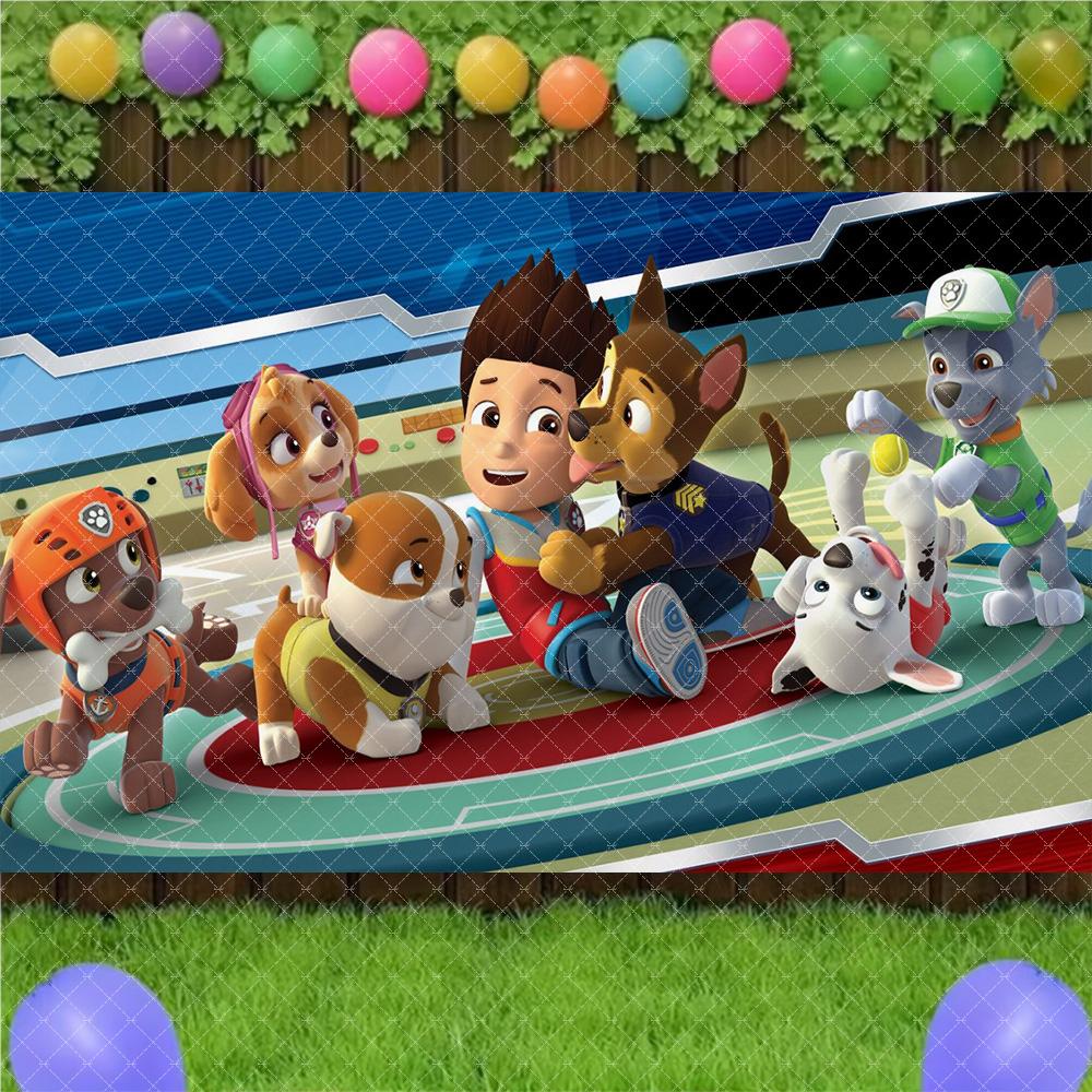 Paw Patrol birthday party decorations, backdrop with dynamic rescue dog poster, baby shower supplies277