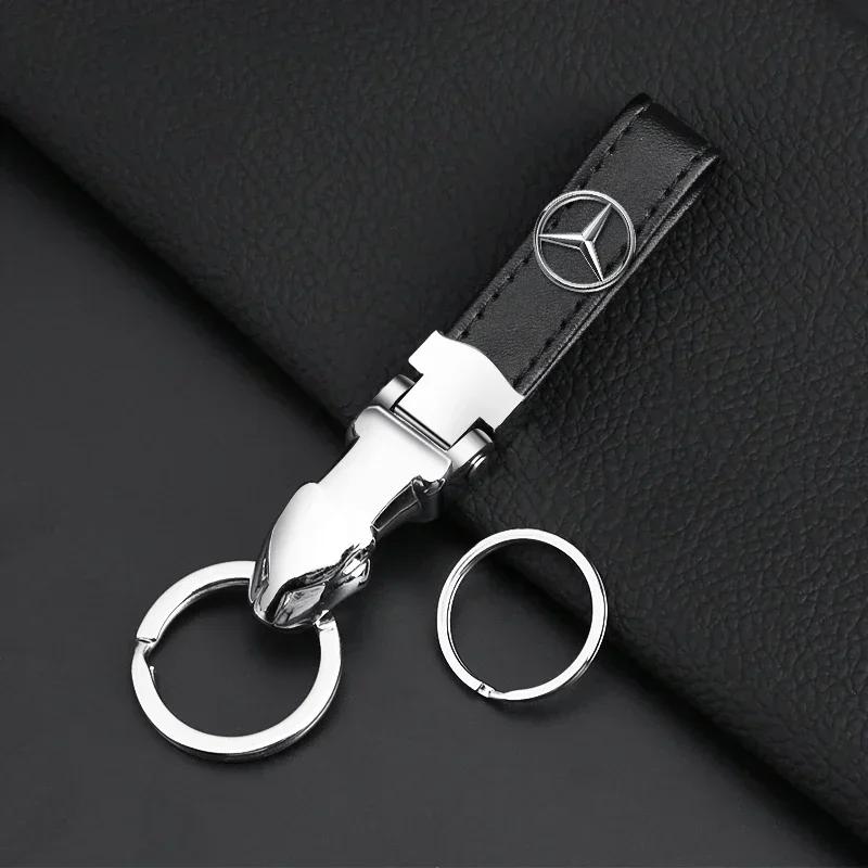 Metal/Leather Car Styling Keychain Key Chain Rings Accessories For Mercedes Benz AMG A B C E S Class GLC GLK GLE GLA CLA GLB CLS