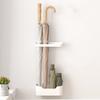 Set of 1/2Pcs No-Drill Wall-Mounted Umbrella Holders with Drip Tray: Contemporary Long-Handle And Folding Umbrella Storage Rack
