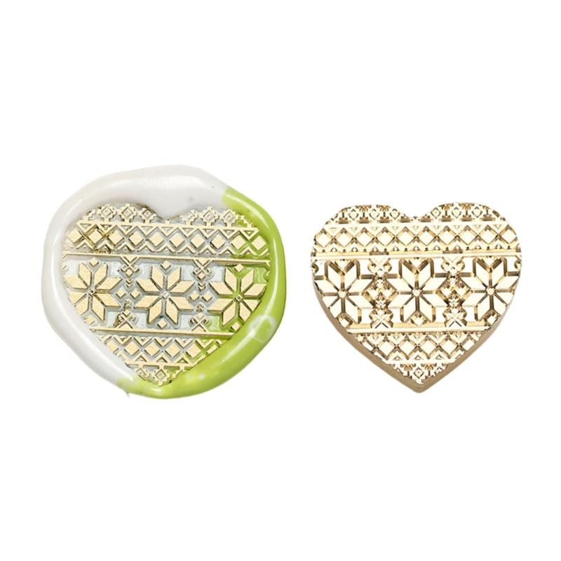 Heart Series Sealing Wax Stamp Head Heart Shaped Wax Seal Stamp for Envelopes Wedding Invitation Decorations Brass