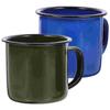 2Pcs Premium Enamel Mug Drinking Cup Creative Coffee Tin Vintage Painted Retro Beverage Container Water Glass for Home bar use