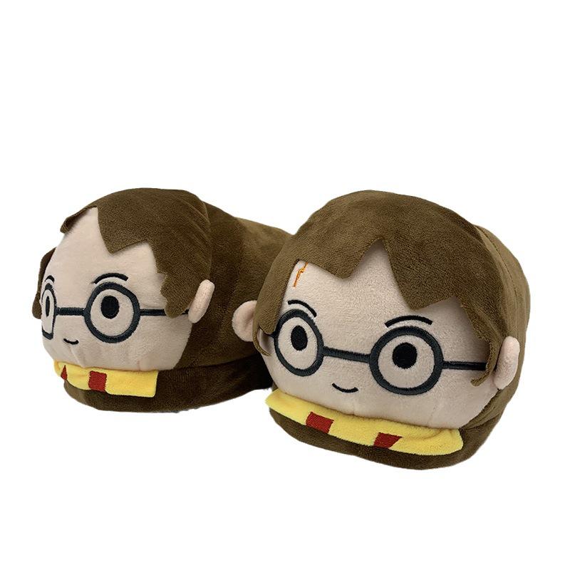 Harry Potter Winter Cotton Slippers: Warm Plush Cartoon Design for Men and Women