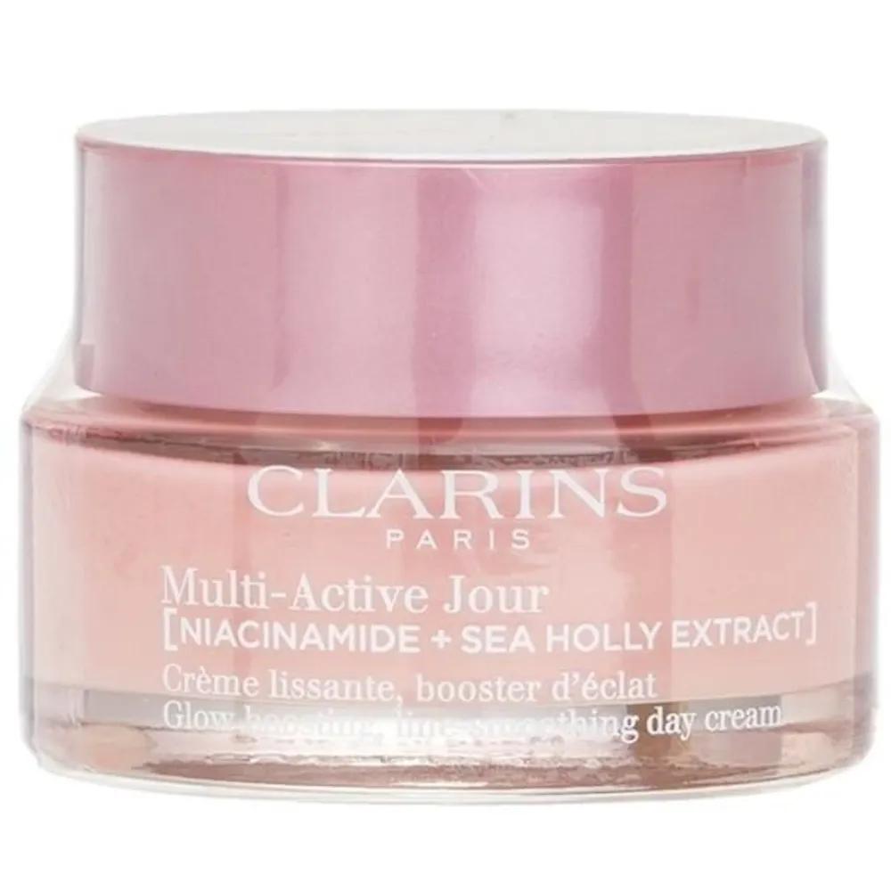 Clarins Multi-Active Jour (Niacinamide + Sea Holly Extract) Glow Boosting Line - Smoothing Day Cream for Dry Skin 50ml