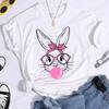 Coquette Bunny Print Women T-shirt Tshirt Summer Bunny Graphic Fashion Female T Shirts Woman Clothing Rabbit Cartoon Clothes