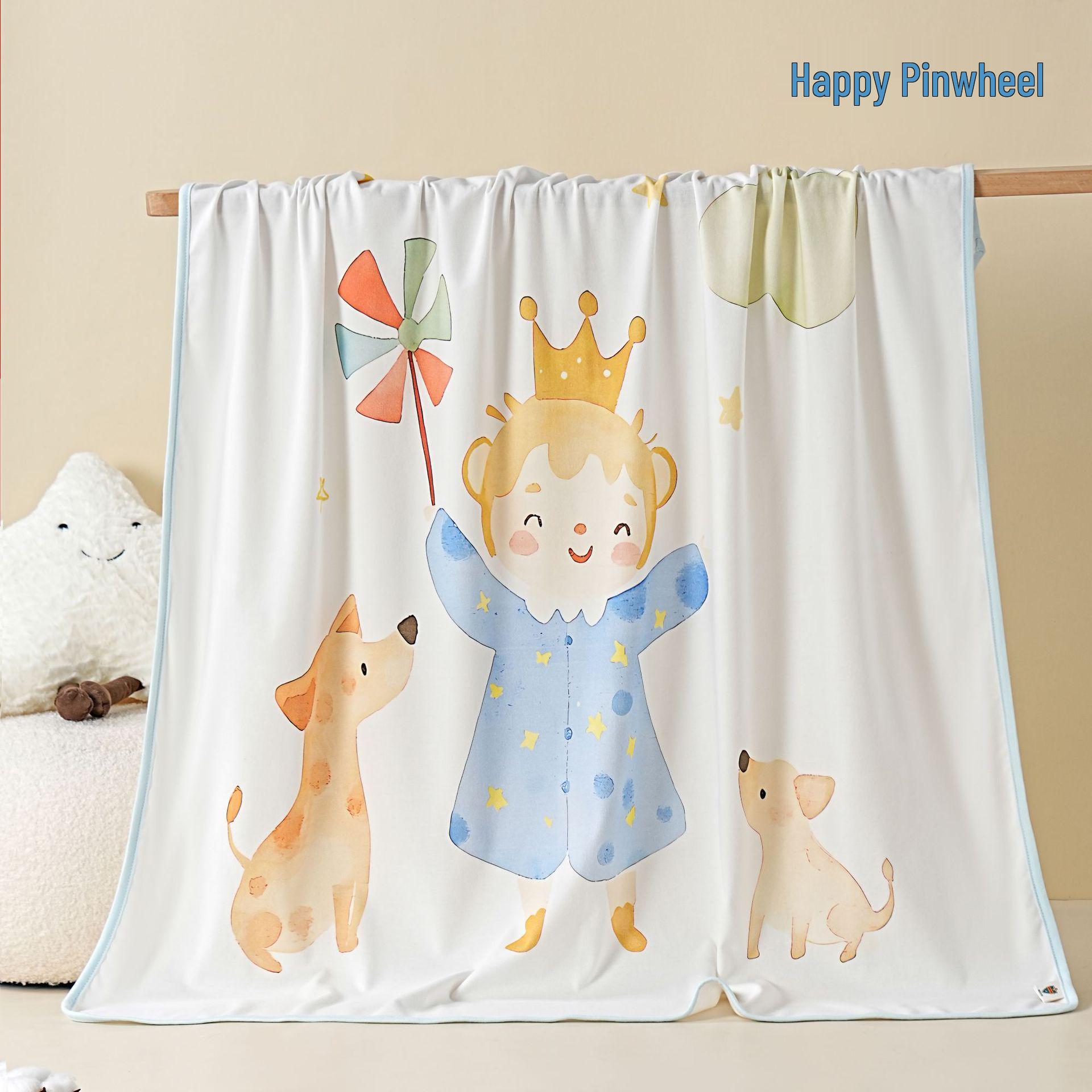 Cartoon Print Pure Cotton Baby Swaddle Wrap 100*100 cm