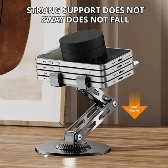 360 Degrees Rotatable Phone Stand Foldable Desktop Holder for Phone Multi-angle Phone Holder with Non-Slip Base