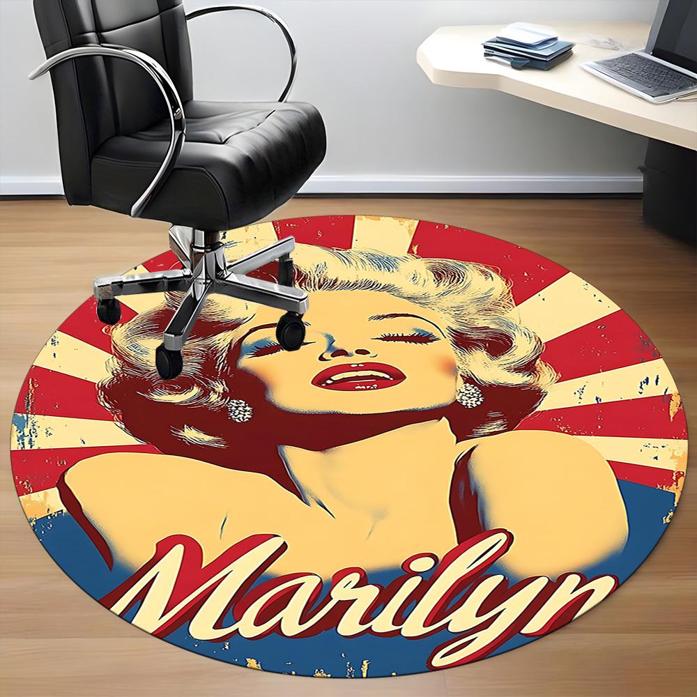 1pc Marilyn Iconic Icon Office Round Area Rug, Under Office Chairs Bedroom Living Room Home Decor a1022331