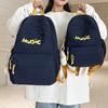 Schoolbag Korean Version Ins New High-value College Style Alphabet Backpack for Junior High School Students Solid Color Simple Large-capacity Backpack