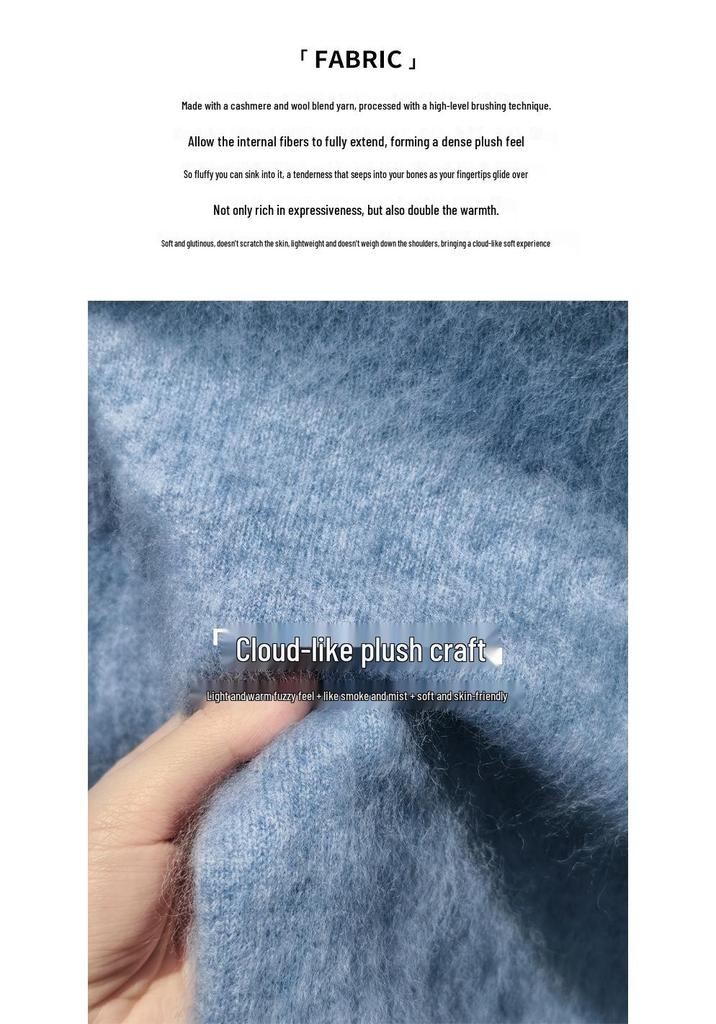 Women's Morandi Round Neck Cashmere Wool & Silk Blend Cardigan - Soft Brushed Knitwear