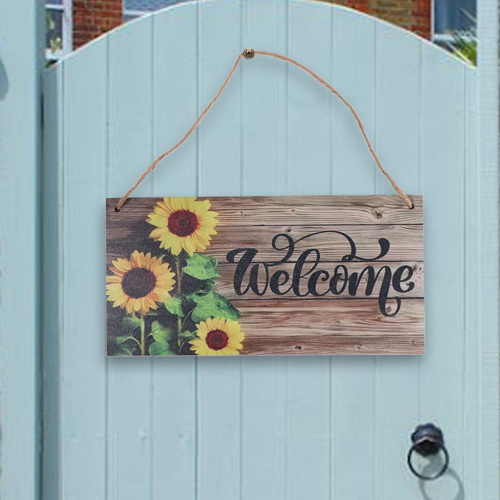 Lightweight Welcome Door Sign Pastoral Style Wooden Decoration Sign  Garden Decoration