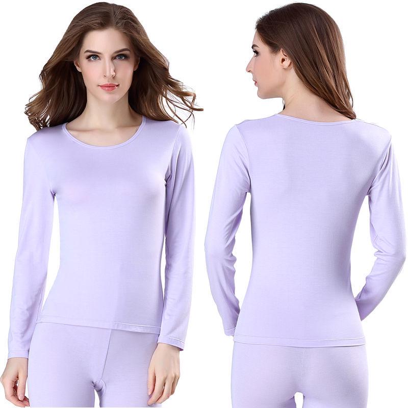 Women's Autumn Cotton Slim Fit Base Layer Set - Top and Pants
