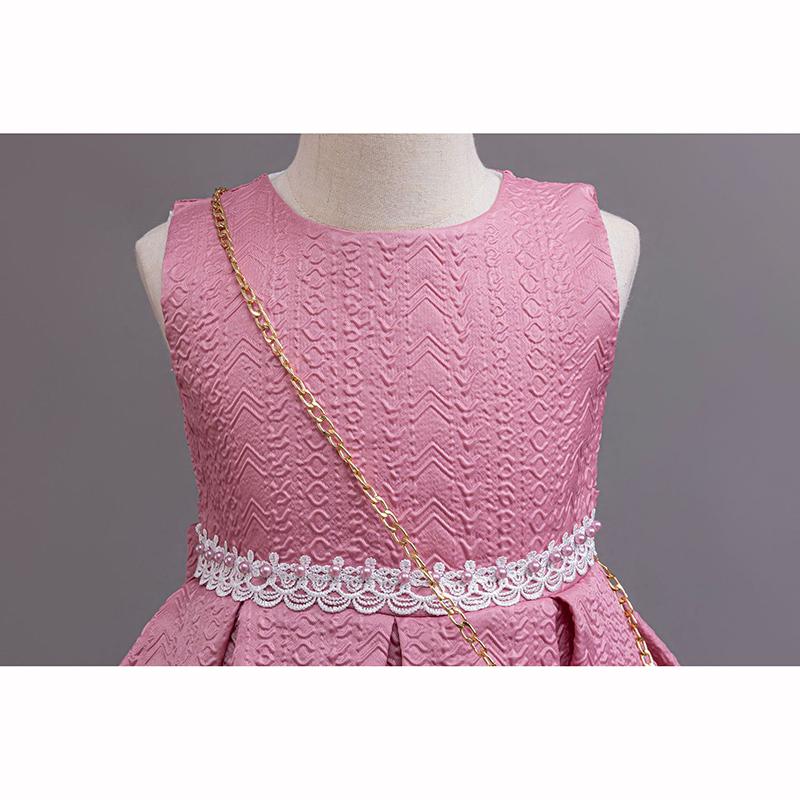 Autumn Winter Long Sleeve Girl Party Dress Elegant Lace Christmas Formal Gown Gift Bag Kids Children