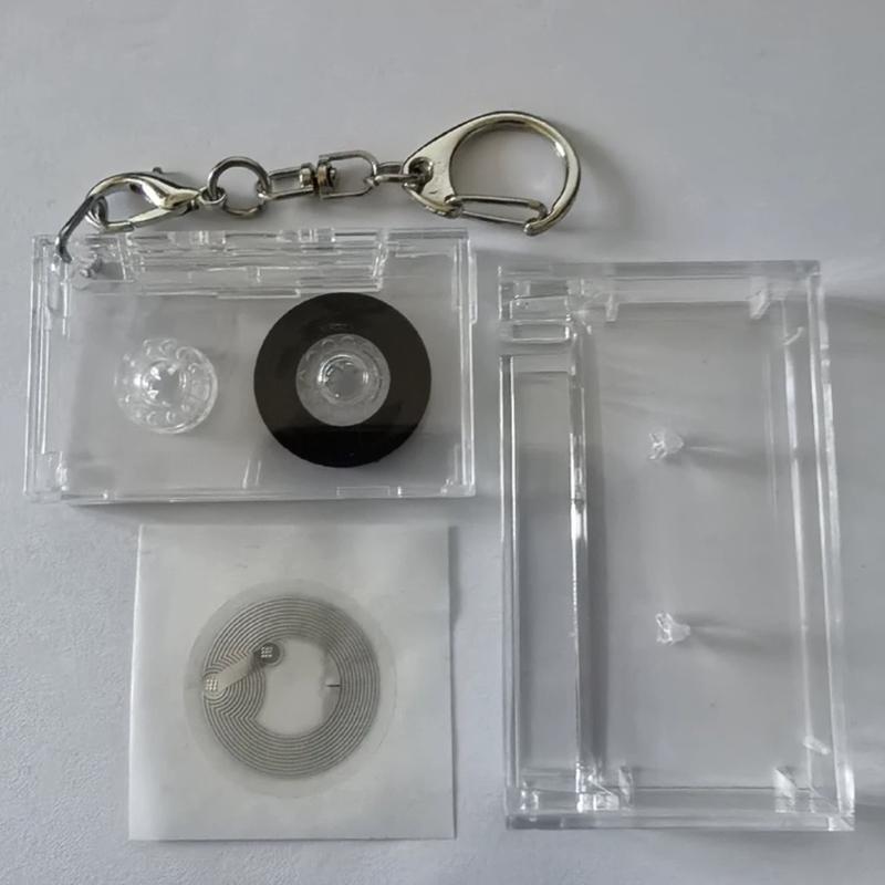 Mini Gol cu Bandă Magnetică Cutie de Depozitare Transparentă Breloc Periferic Suport Chei Comemorativ DIY Pandantiv Rucsac