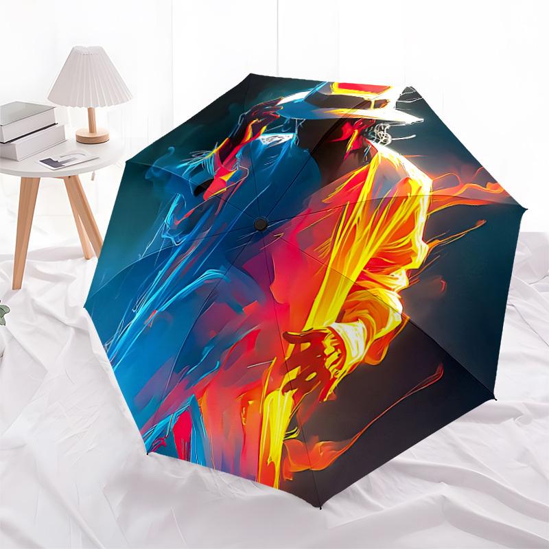 1pc Michael Jackson Automatic Folding Umbrella, Portable Collapsible Design, Casual Outdoor Accessory L1202019