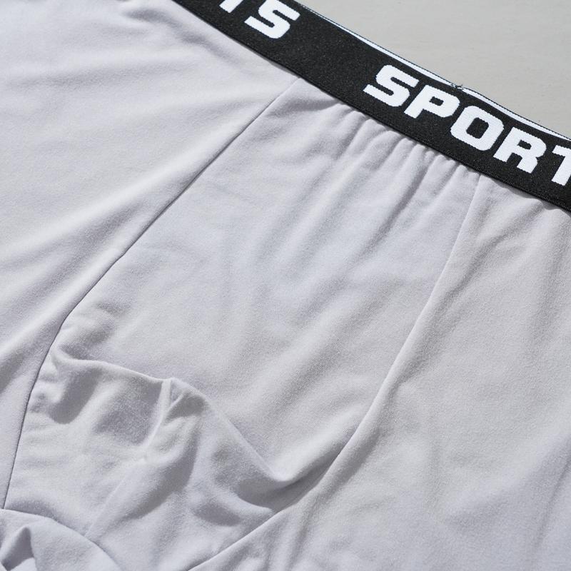 3 PCS Men's Cotton Seamless Boxer Solid Color Sport Underwear Soft Comfortable Shorts Underwear
