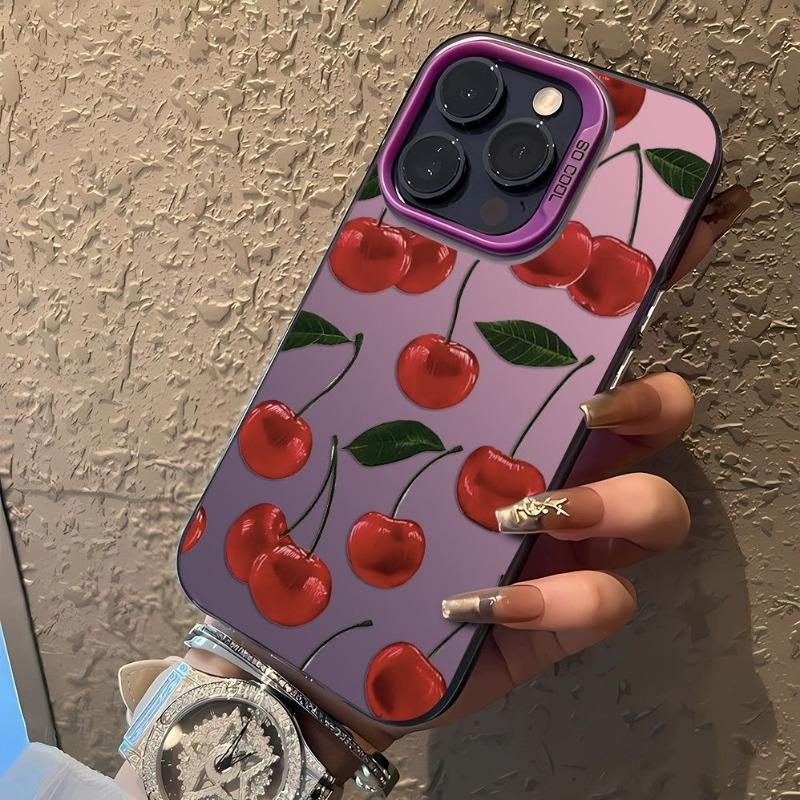 Full Screen Cherry Pattern Hard Protective Phone Case For Apple Iphone