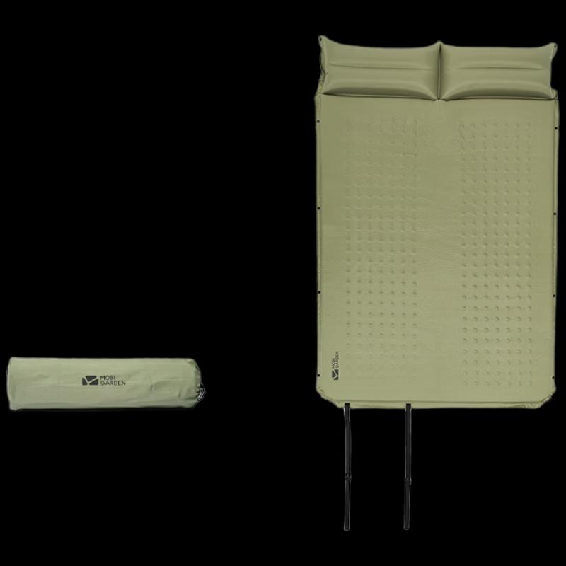 MOBIGARDEN Outdoor Double Self-Inflating Sleeping Mat with Pillow 195*130*3CM