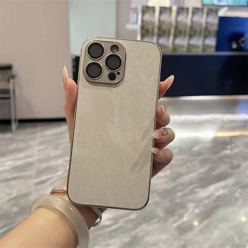 Luxus Gewaschene Farbe Vintage Cowboy Handyhülle iPhone17 16 15 14 13 12 11 Pro Max Plus Vergoldung Kameraobjektiv Schutz Stoßfeste Hülle