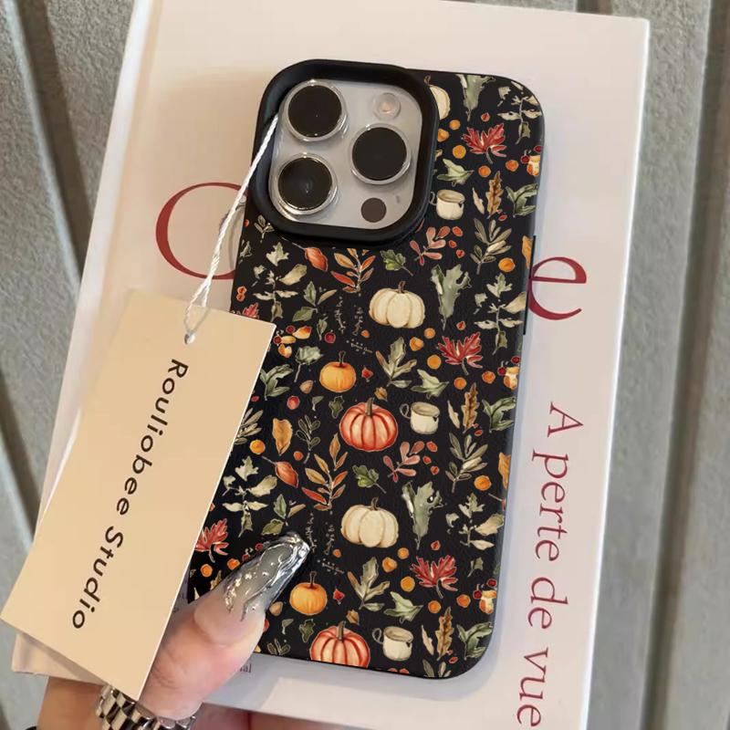Autumn Leaf Pumpkin Coffee Pattern Phone Case For Xiaomi Redmi Note 14 13 Plus 12 11 10 13 Pro Plus 4G 5G Shockproof Soft Cover