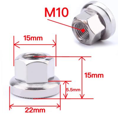 4x Steel M10 Bike Flange Fixed Gear Nuts MTB Bicycle Repair Hardware Bolts