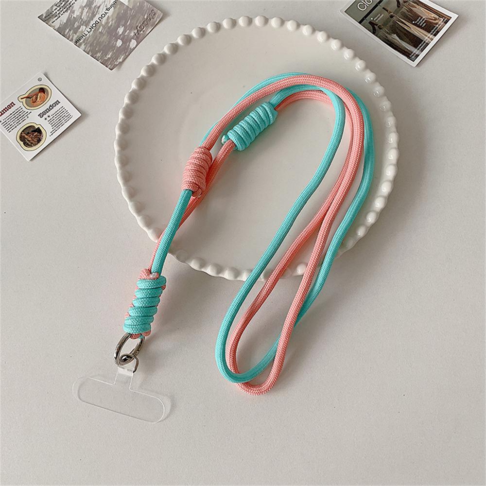 Cute Mobile Phone Straps Crossbody Rope Contrast Color Lanyard with Door Credencial Upgrade Strips Convenient Telephone Chain