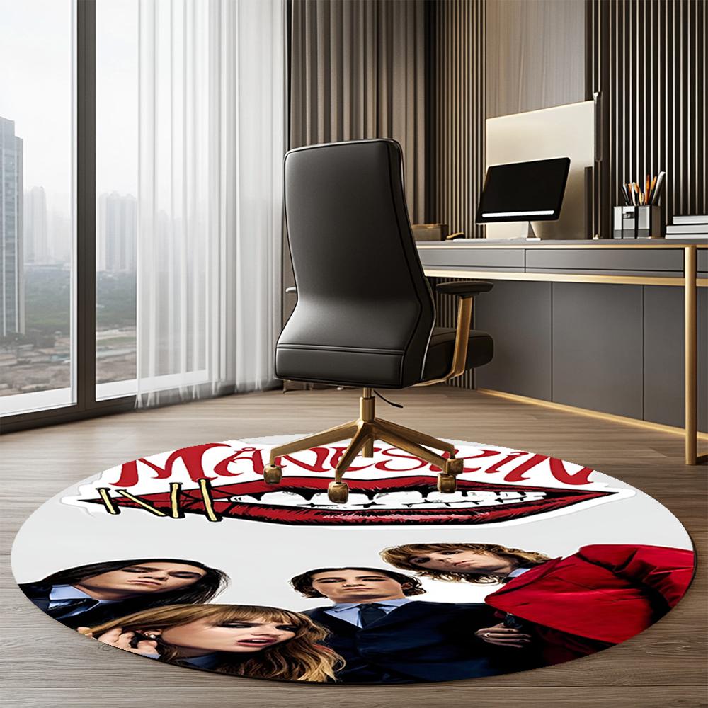 Maneskin Printed Round Rug Carpet Chair Rug Area Rug Entryway Doormats,for Office Chair Living Room Bedroom Kitchen Room.