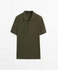 Masimodutti Micro Textured Cotton Blend Polo Shirt
