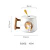 Cute Cartoon Animal Shiba Inu Ceramic Mug Creative Men And Women Couple With Lid Spoon Drinking Water Coffee Cup