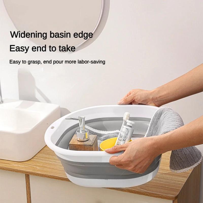 Folding Wash Basin Multi-purpose Washbasin Lightweight Hanging Collapsible Basin for Camping Sink and RV Sinks Cleaning Tool