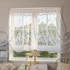 Translucent French Lace Jacquard Curtain Flower Pattern Kitchen Partition Tulle  Door