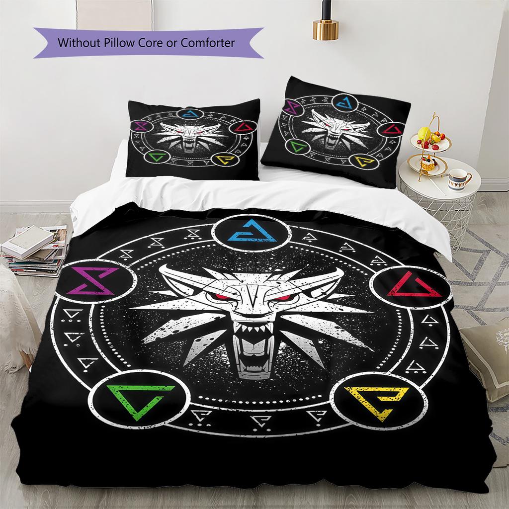 Action role-playing Pattern Bedding Quilt Set Quilt Cover Pillowcase Home Decoration Birthday Gift (1 * duvet cover + 2 * pillowcase, without core)