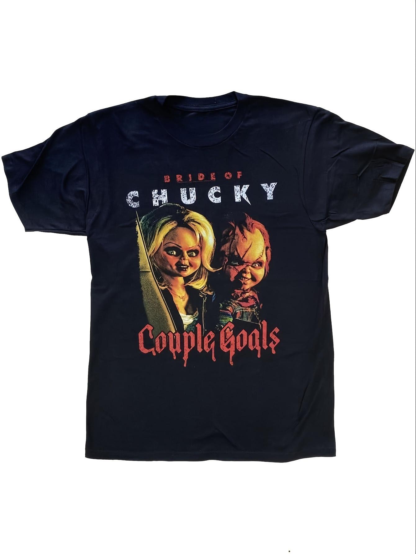 CHILDS PLAY BRIDE OF CHUCKY A Couples Tshirt From The Horror Movie The Jokers Adventure on Earth A Clown Theme Tshirt S