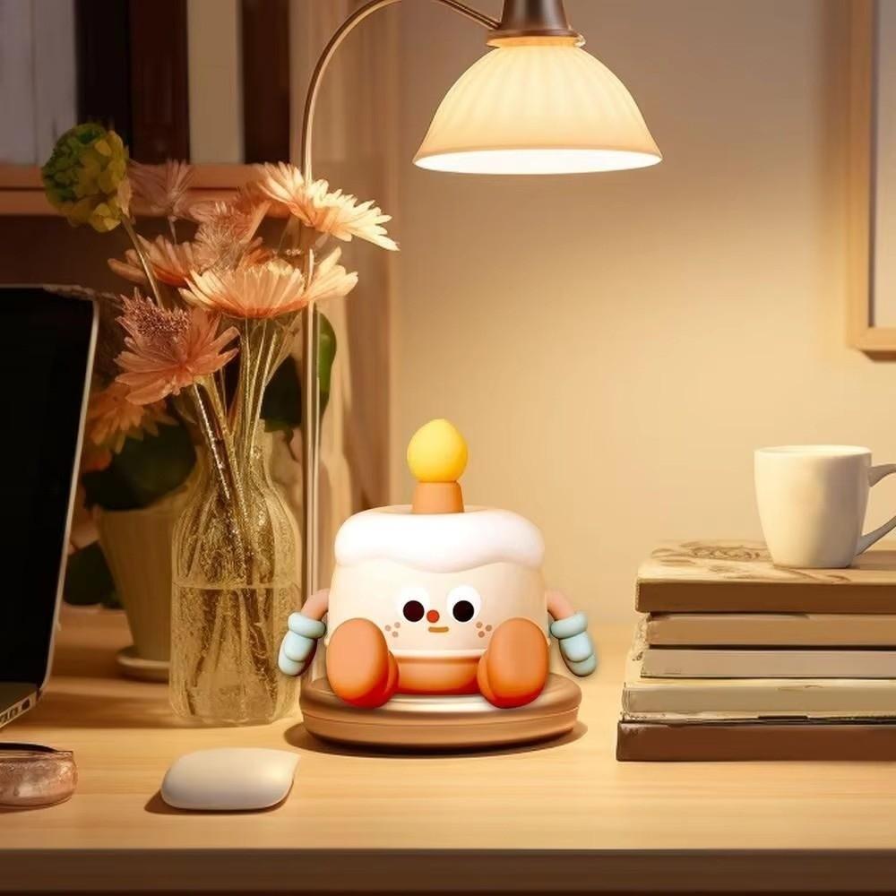 Cartoon LED Night Lamp Soft Silicone Table Lamp Birthday Cake Light  Bedside Lighting