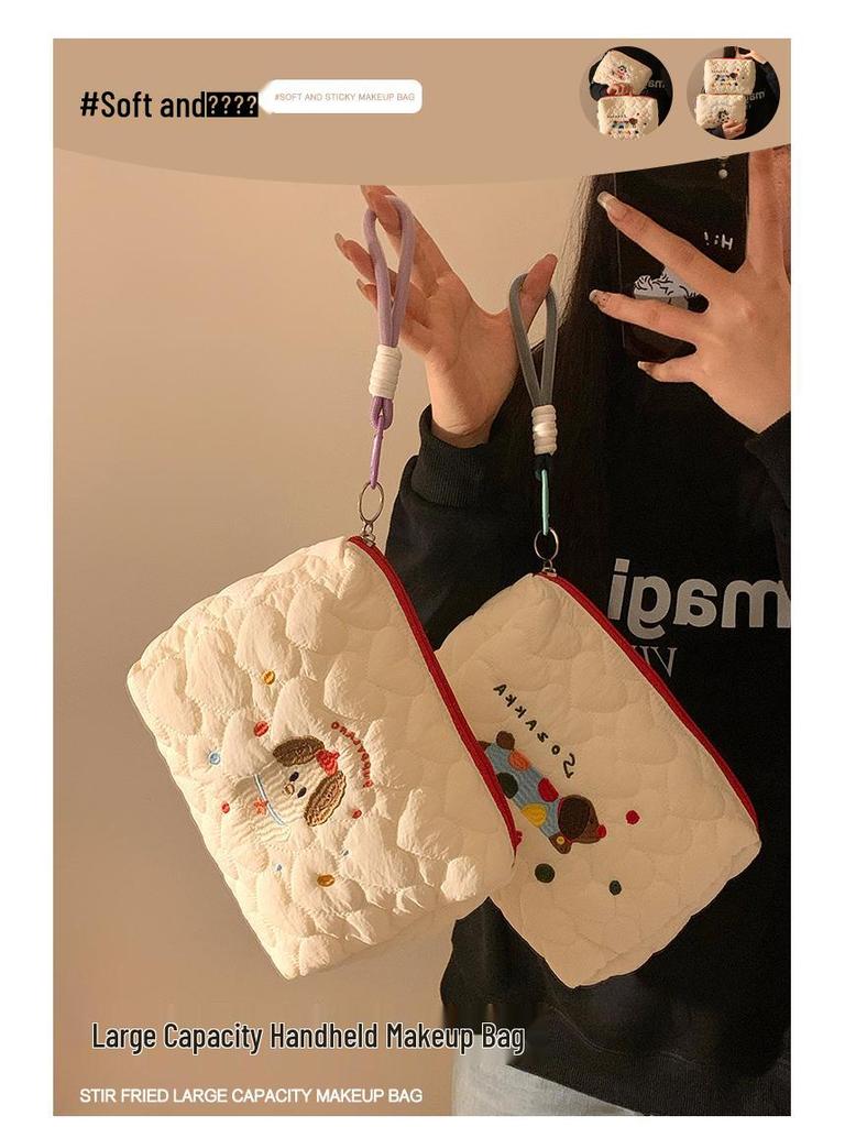 Puppy-Themed Portable Makeup & Skincare Bag – Large Capacity Travel Wash Bag for Women