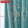 1PC Exotic Luxury Semi Blackout Blue Embroidered Blackout Curtains for Living Room Bedroom Home Decor Nuan Series