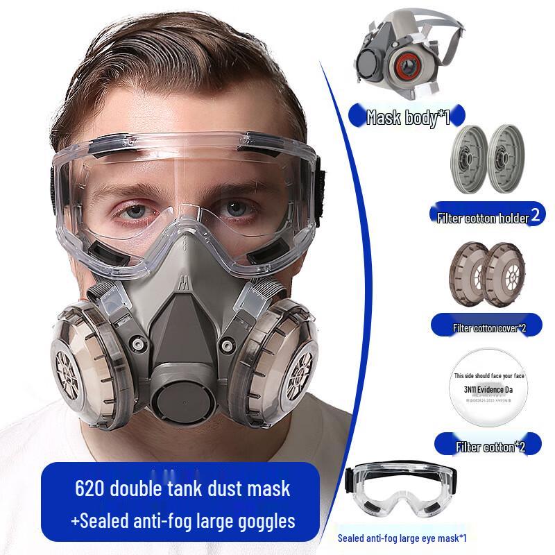 Longchan 6200 Dust Respirator Half-Face Mask Kit