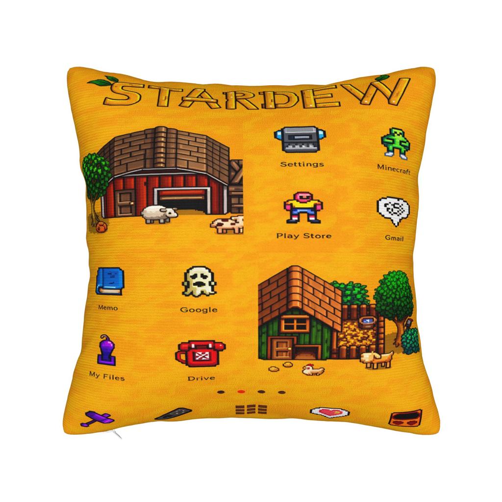 Stardew Valley Pelican Town Map Pillow Cover Fashion Pillow Case For Living Room Chair Design Pillowcases Gift