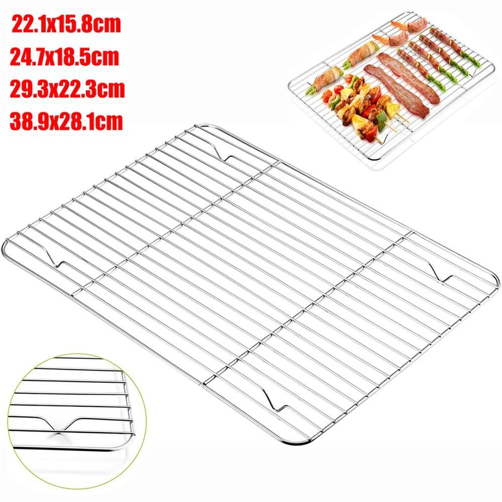 New Stainless Steel Cooling Rack Smooth Edge Dense Wires Baking Rack Easy to Clean Barbecue Cooking Mesh Shelf Cooking