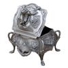 Antique Finish Trinket Case Four Footed Base Treasure Storage Case Vintage Jewelry Chest  Birthday