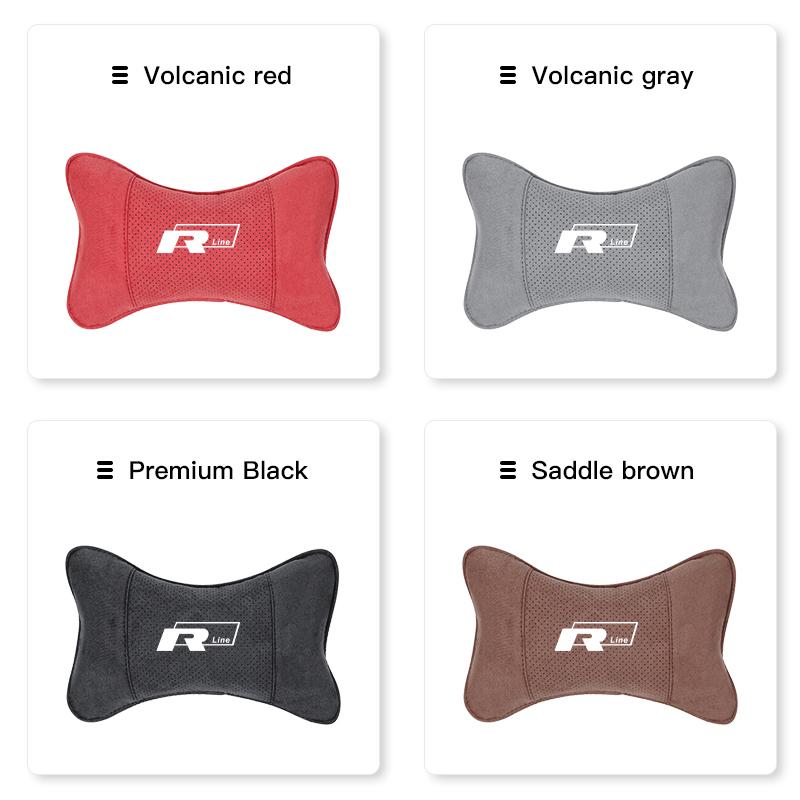 Volkswagen Car Suede Headrest Neck Support Auto Seat Accessories Car Keychain For VW GTI Polo Golf Tiguan Passat Touareg Magotan Zg5