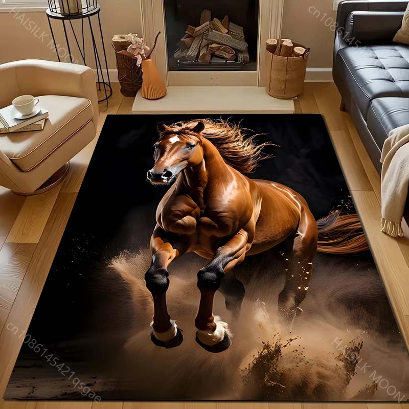 17 Styles Running Horse Print Carpet for Living Room Bedroom Sofa Doormat Home Decor  Area Rug Non-slip Floor Mat for Gifts