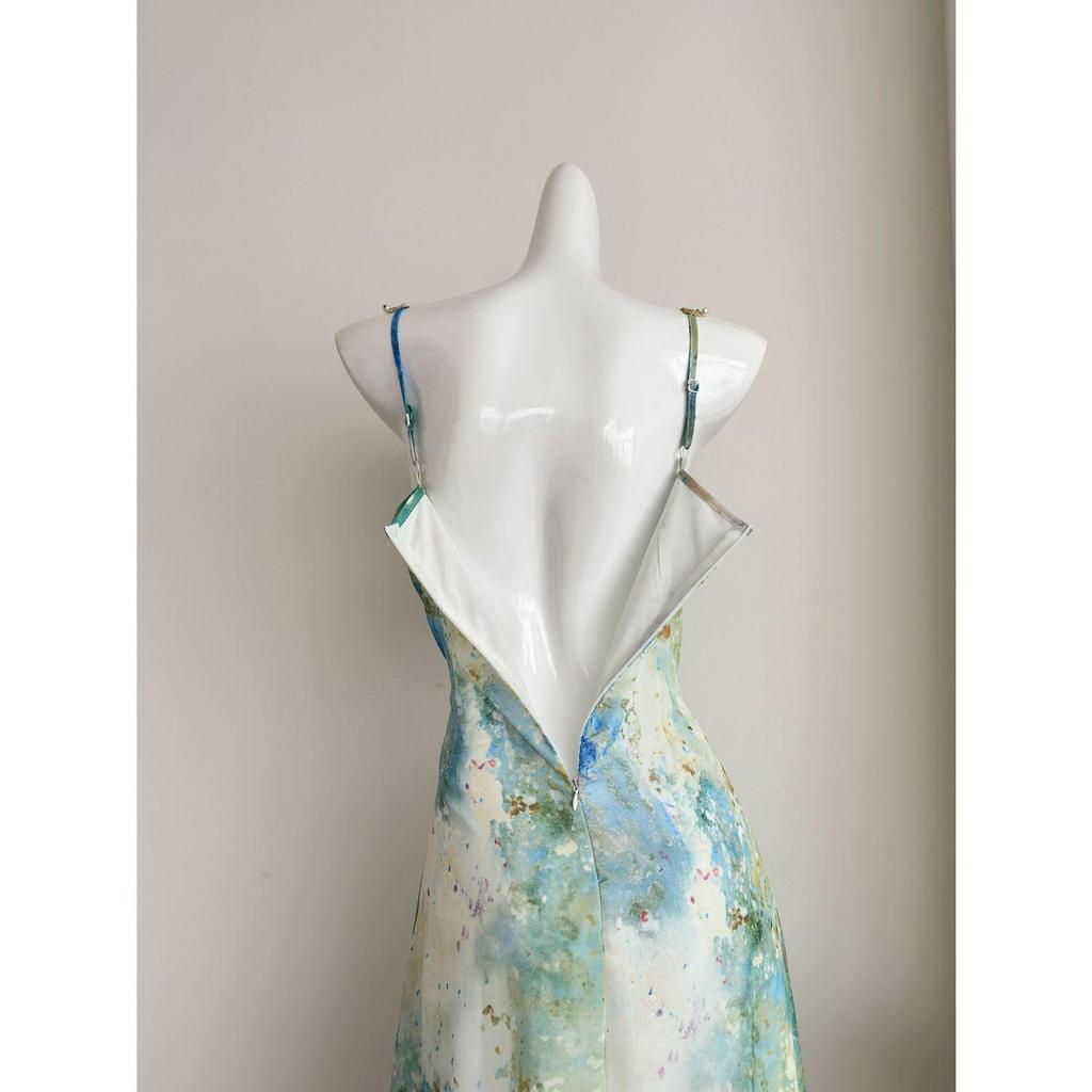 Women's Mint Green Fishtail Camisole Dress - Slim, Sexy Summer Vacation Style