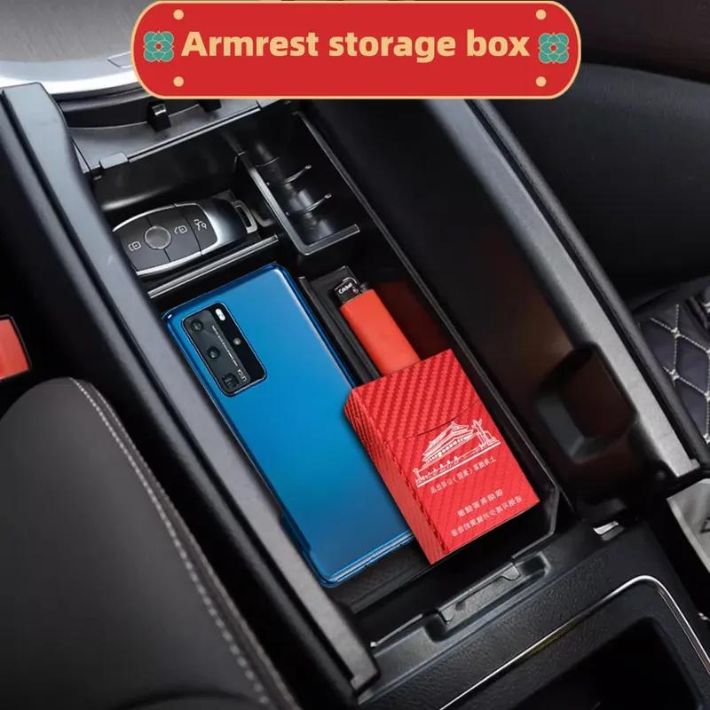Armrest Storage Box For Mercedes Benz C Class W205 2015-2021 GLC W253 2016-2023 Center Console Organizer Tray Case Accessories