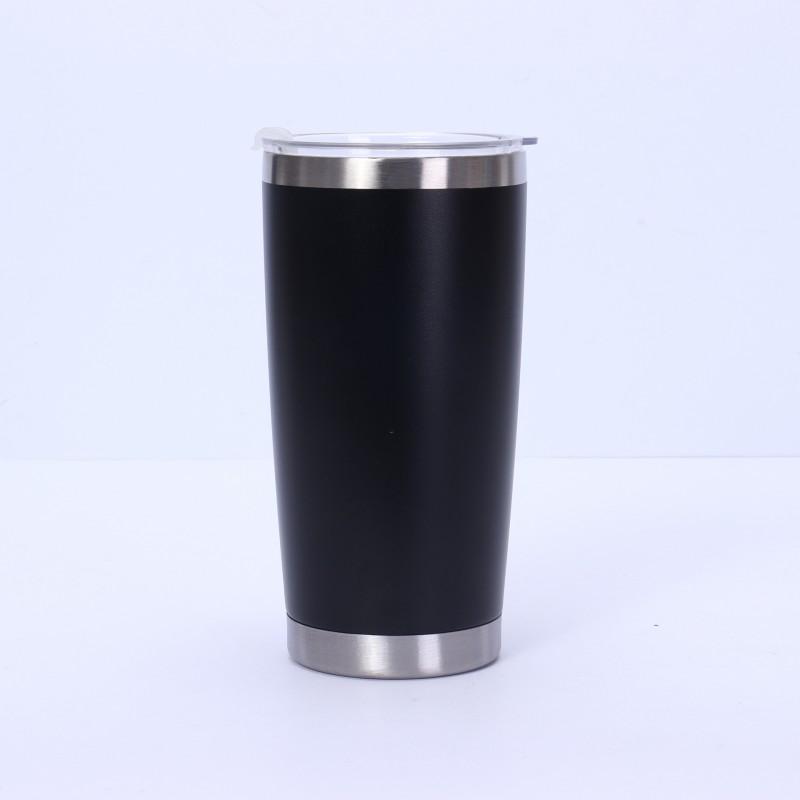 20oz Vacuum Insulated Stainless Steel Travel Mug Car Outdoor Use Leakproof Portable Thermos Cup With Plastic Lid