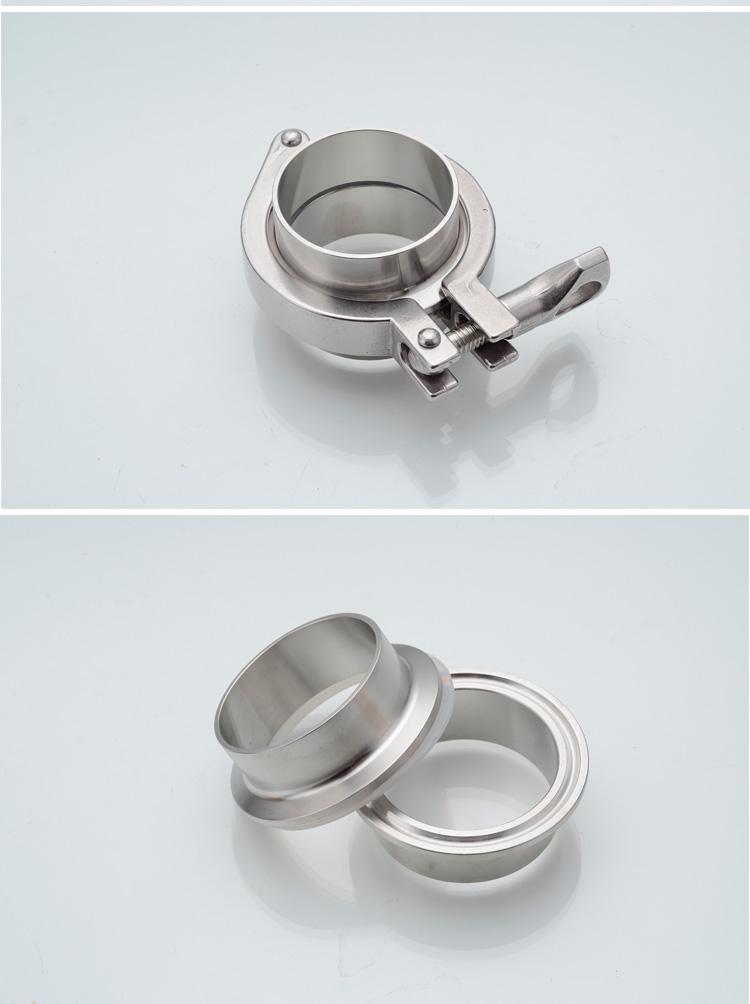 304 Stainless Steel Quick-Connect Sanitary Fitting Set / Precision Cast Clamp for Pipe Fitting 32 45