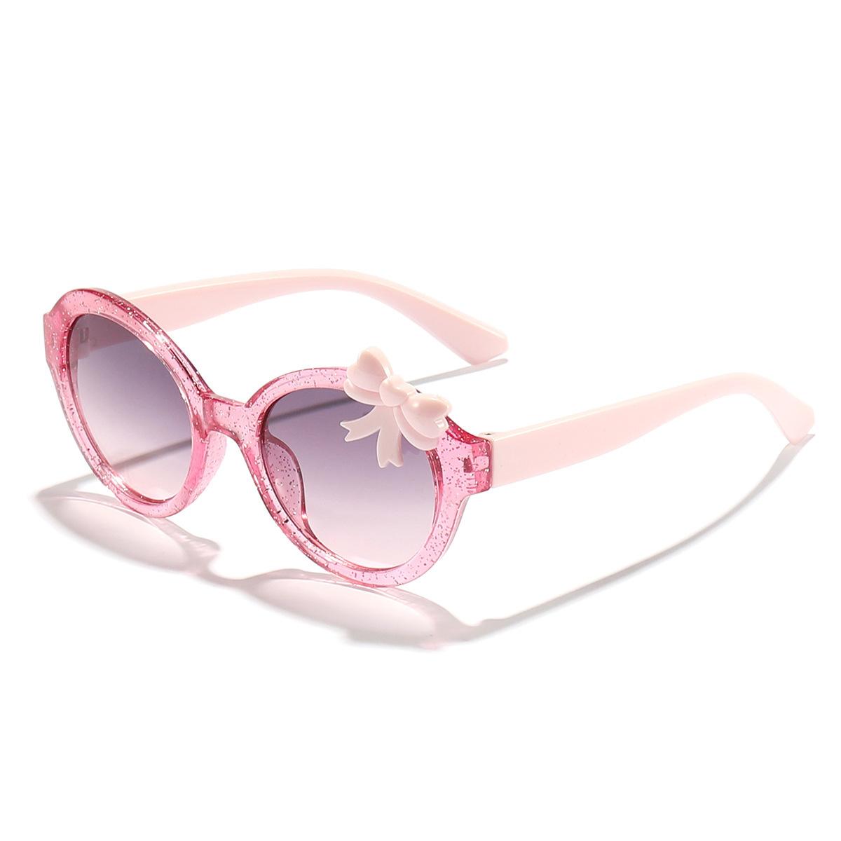

2025 outdoor sunglasses Bow candy colored sunglasses cute baby trendy and fashionable round frame