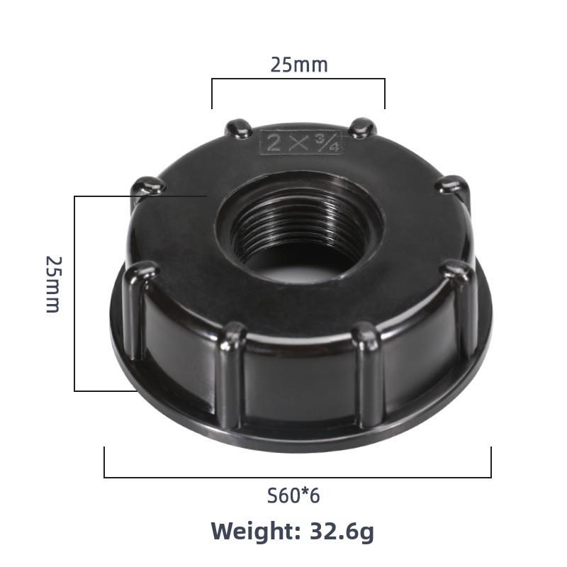 1Pc Durable Ibc Tank Adapt S60X6 Coarse Threaded Cap 60mm Female Thread To 1/2 ", 3/4", 1 "Adapter Connector