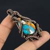 Multi Copper Spiny Oyster Pendant, Handmade Gemstone 999 Copper Wire Wrapped Pendant Antique Jewelry, For Gift Silver Jewelry