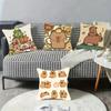 Cartoon Capybara Cute Cushion Cover Pillow Cover Home Sofa Living Decoration Room  Office Car Nordic Simplicity