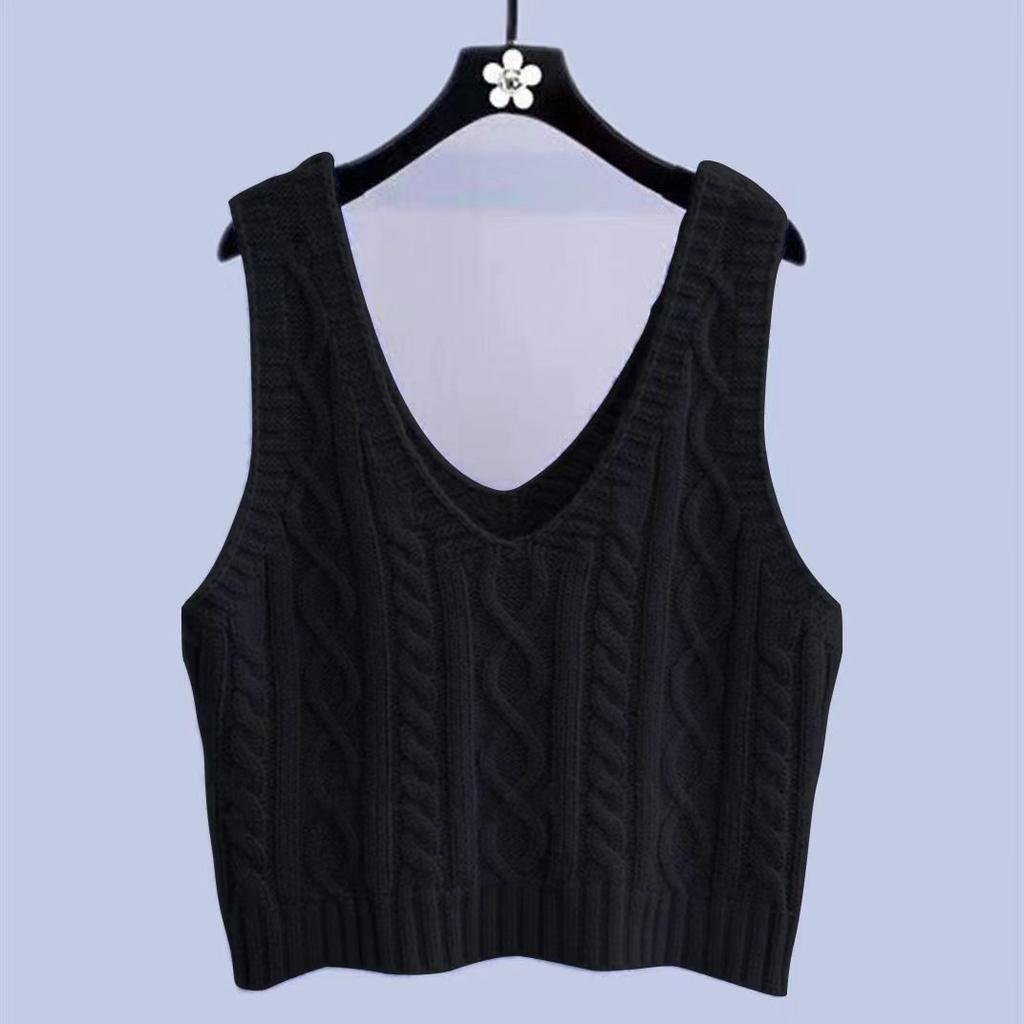 Damen Strickweste Frühling Herbst Ärmellose Strickweste Gestricktes Camisole Outwear